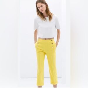 Young Fabulous & Broke Lemon Yellow Cropped Sailor Pants